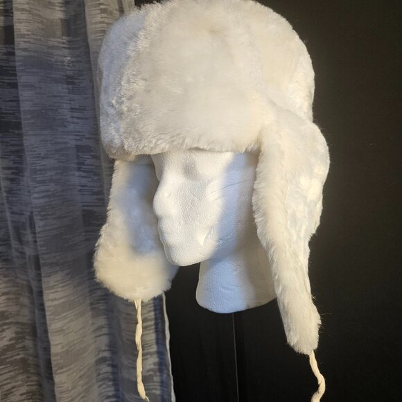 Nine West Faux Fur Aviator Trapper Hat One Size - Picture 1 of 5